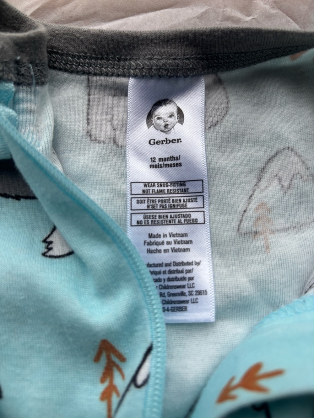 Unbranded Kids' Footed One-Piece Pajama - Blue & White - Picture 9 of 13